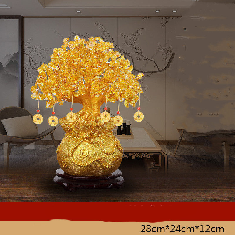 Citrine Fortune Tree Lucky Decorations Home Wine Cabinet  Living Room Shake Money