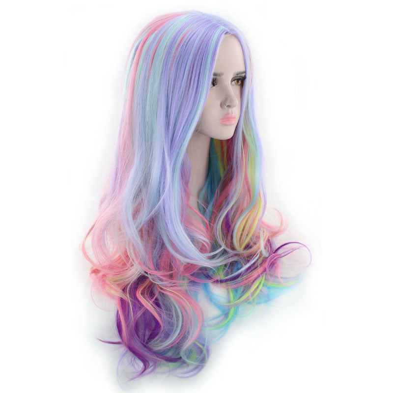 Colorful Gradual Long Curly Wig