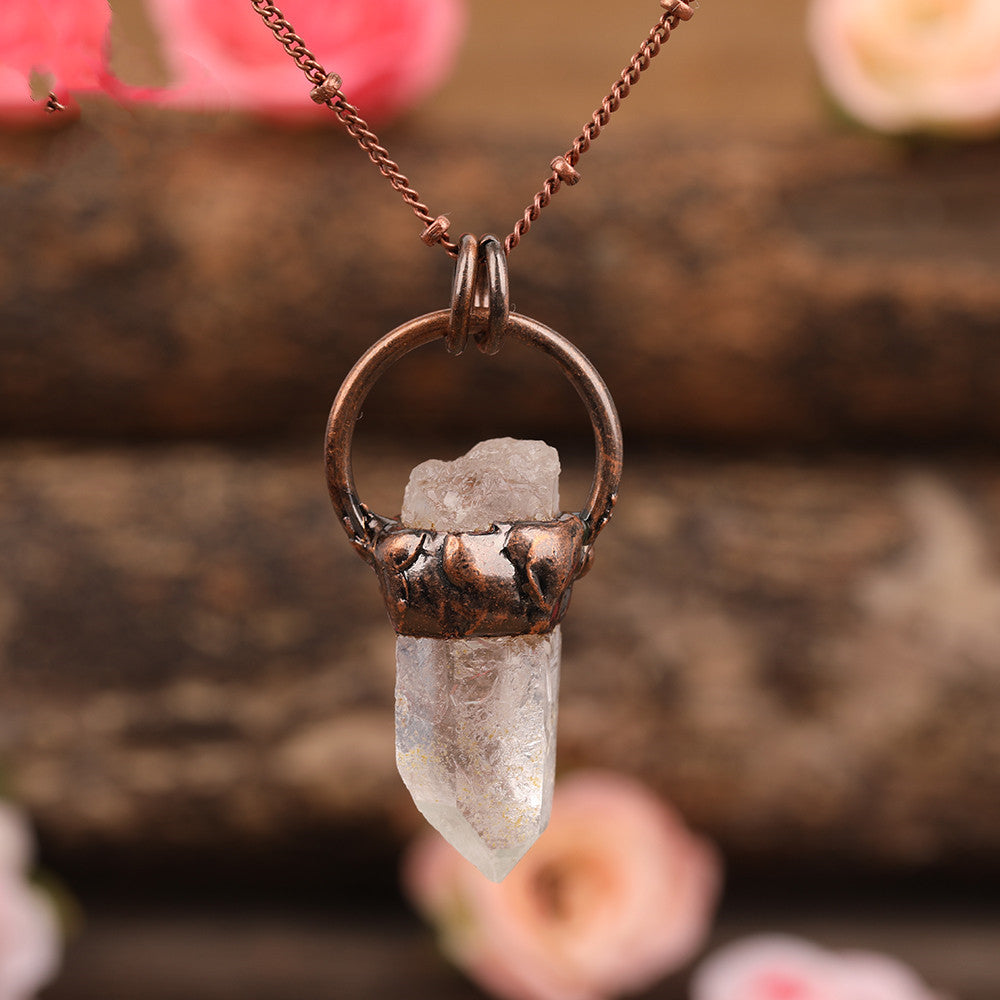 Natural White Quartz Crystal Pendant Lady