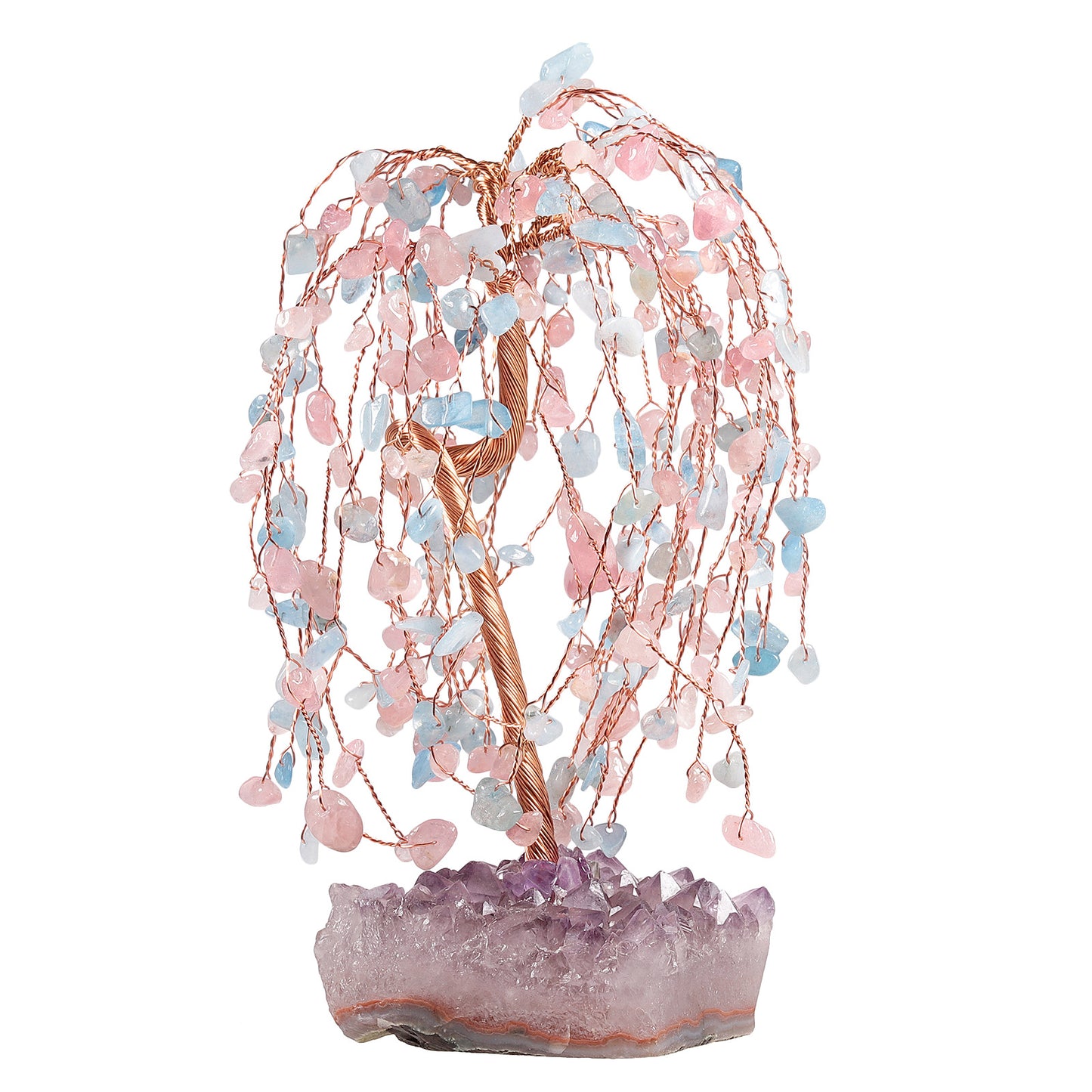 Natural Amethyst Ore Irregular Base Weeping Willow Crystal Desktop Decoration