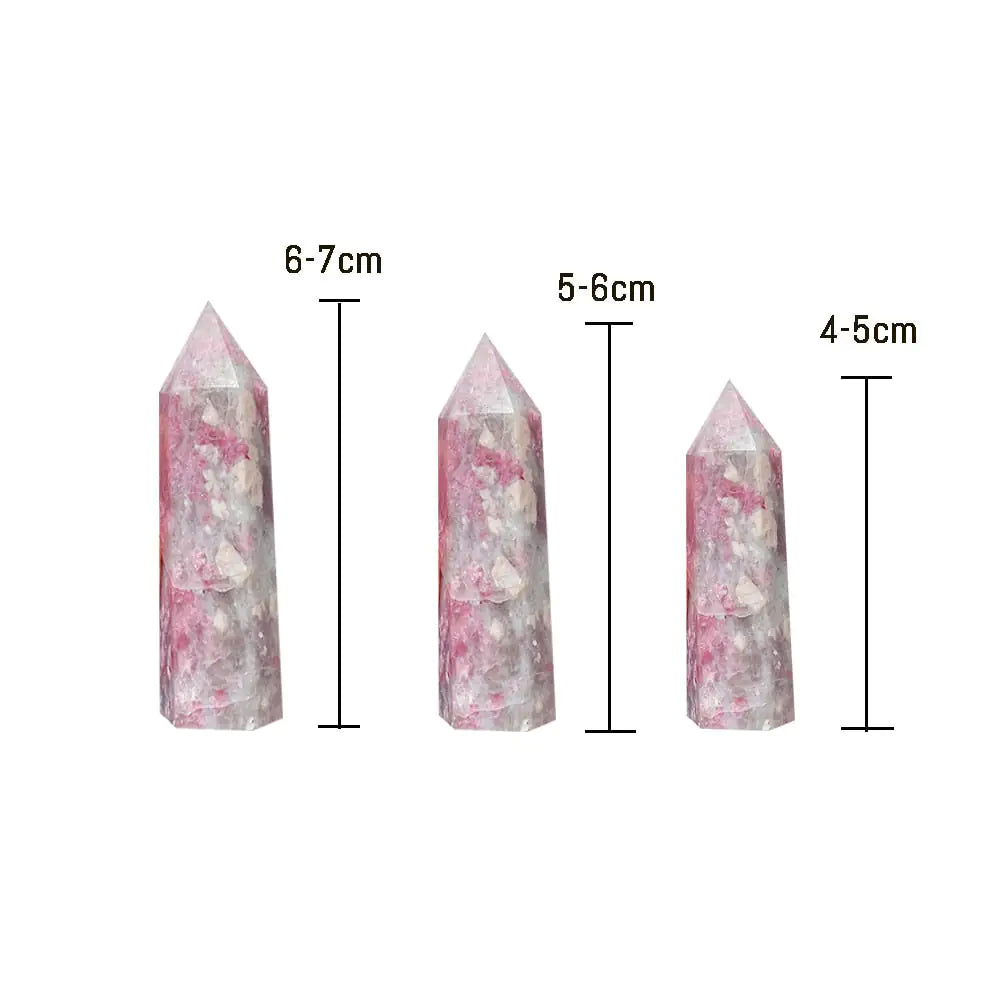 Natural Plum Blossom Tourmaline Crystal Point