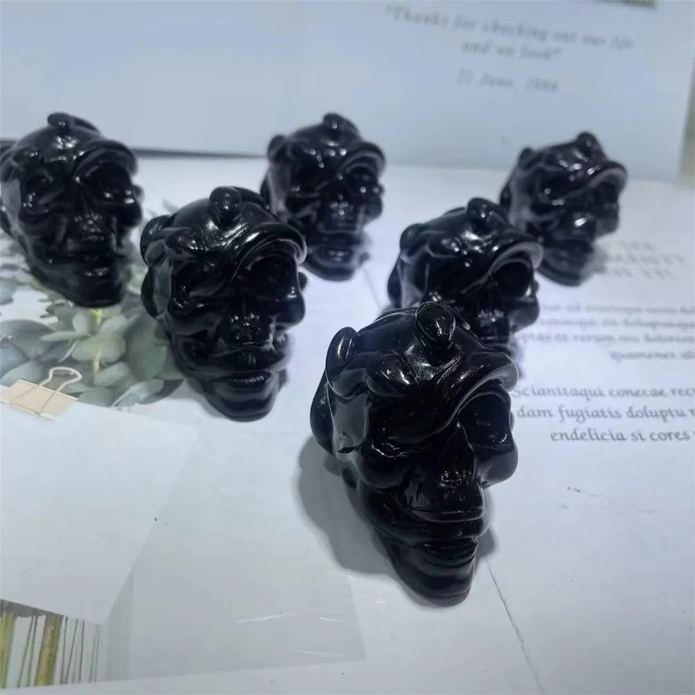 New Arrivals Spiritual Healing Crystals Jewelry Natural Stones Black Obsidian Skulls for Meditation