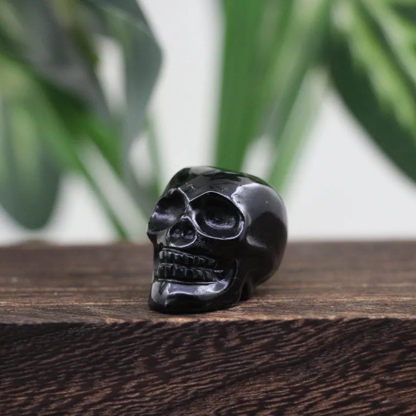 1.2 Inch Skull Statues Healing Crystal Head Cranium Figurine Halloween Decoration,Carved Gemstone Home/Office/Room Decor Gifts