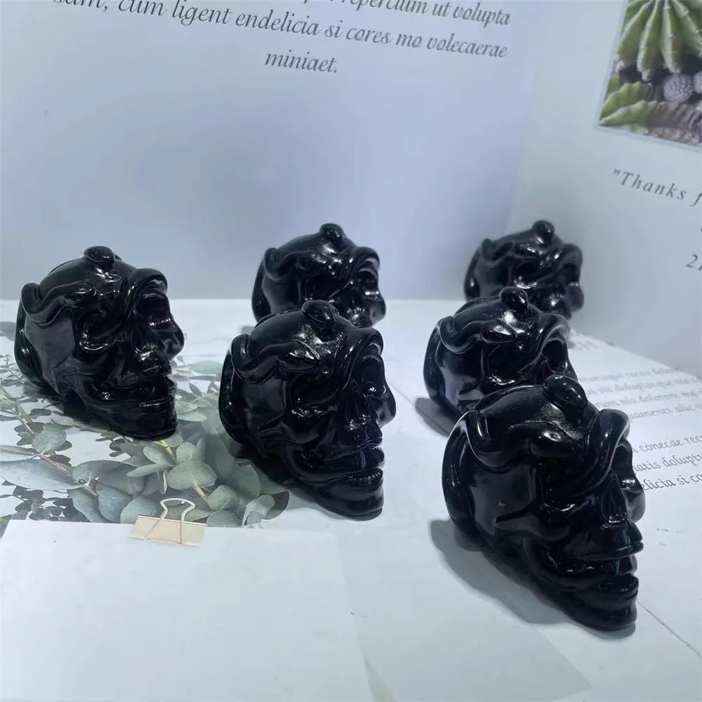 New Arrivals Spiritual Healing Crystals Jewelry Natural Stones Black Obsidian Skulls for Meditation