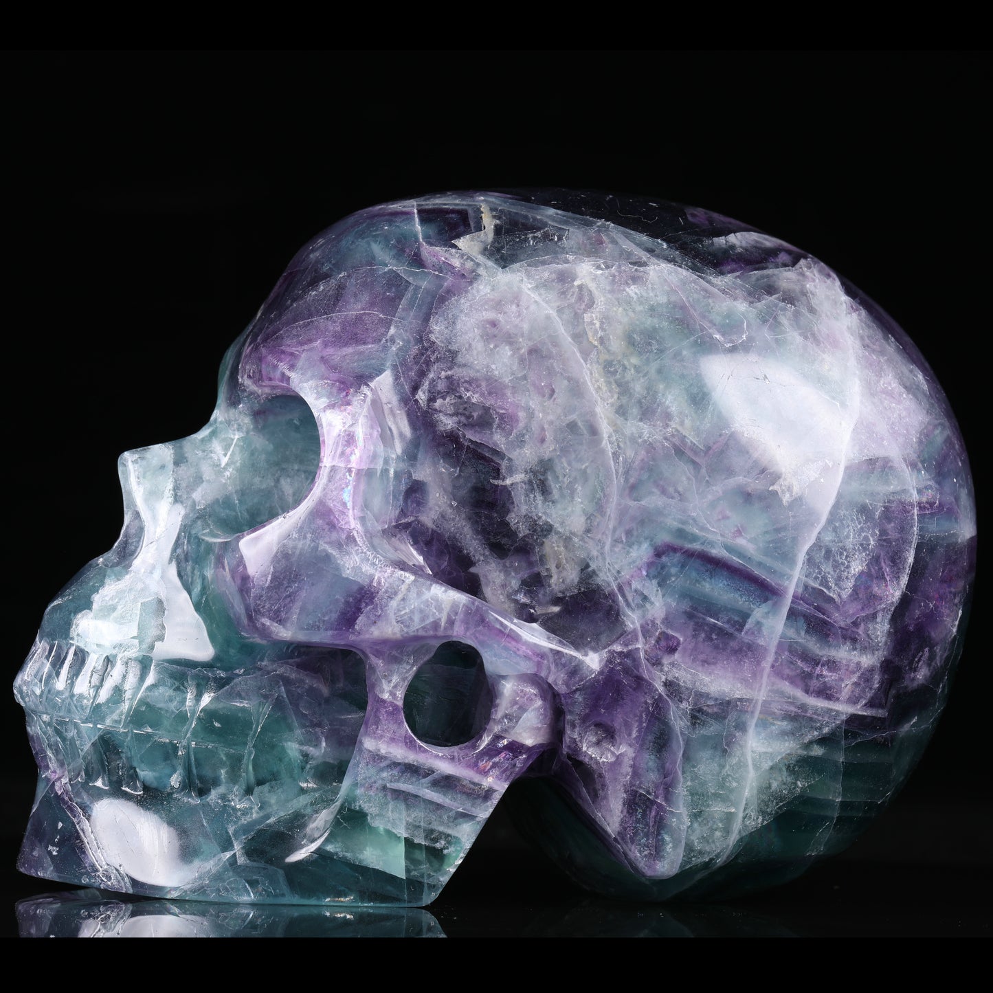 Mr Skull Wholesale Natural Gemstone Skulls 5.0 Inches Fluorite Skulls Healing Crystals for Feng Shui