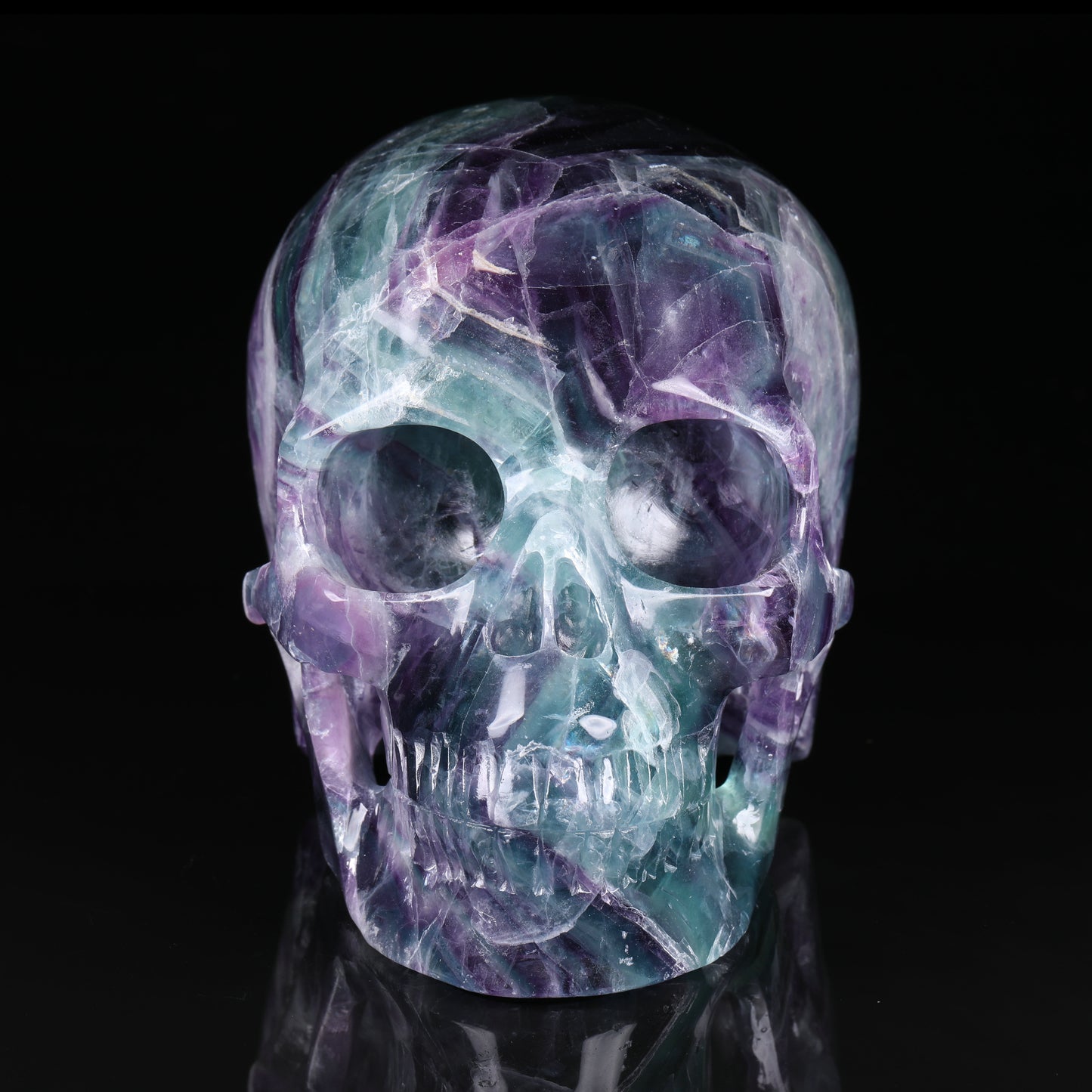 Mr Skull Wholesale Natural Gemstone Skulls 5.0 Inches Fluorite Skulls Healing Crystals for Feng Shui