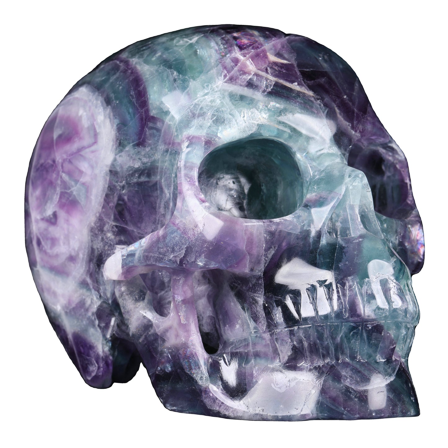 Mr Skull Wholesale Natural Gemstone Skulls 5.0 Inches Fluorite Skulls Healing Crystals for Feng Shui