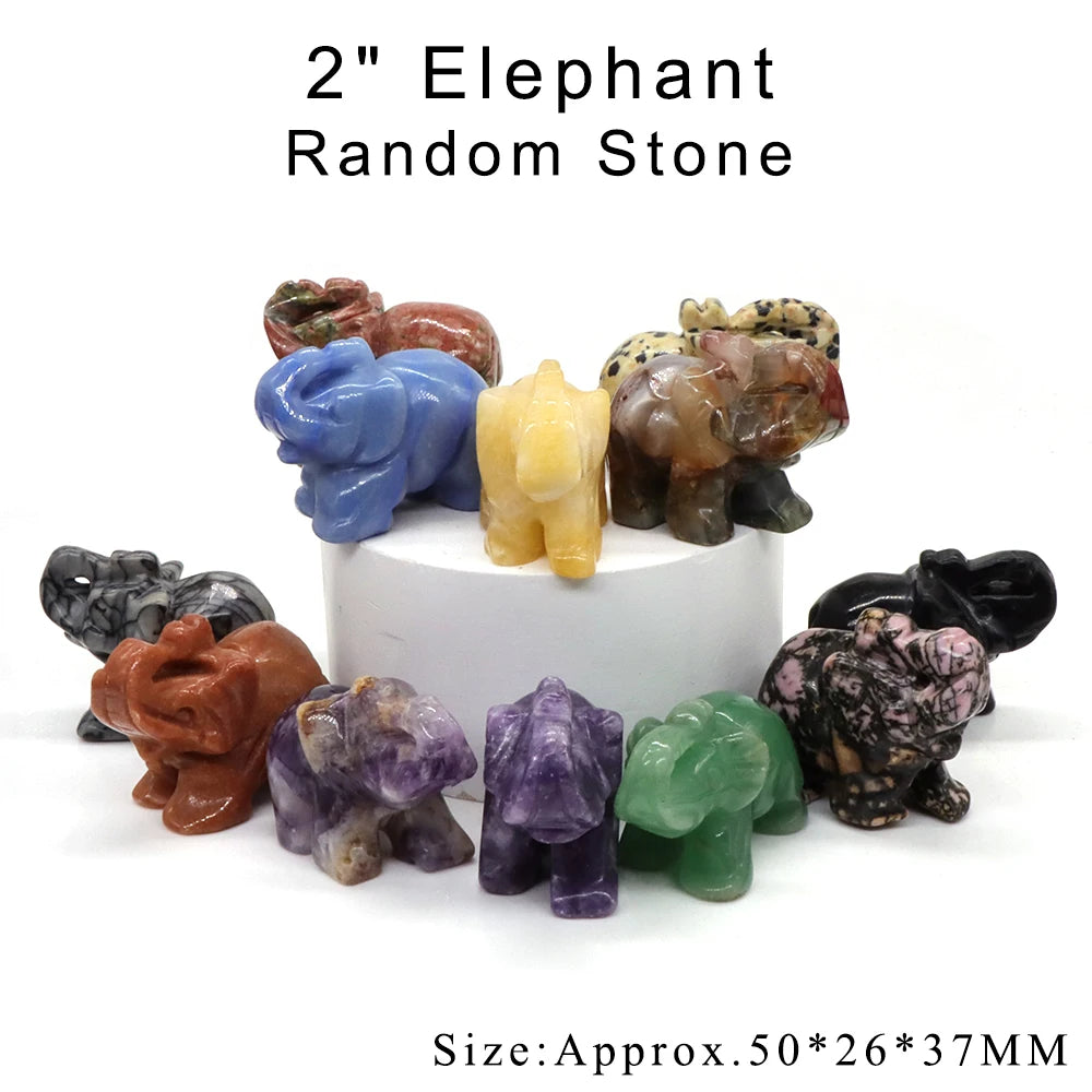 12pc/ Set Mix Natural Random Crystals and Stones Animals