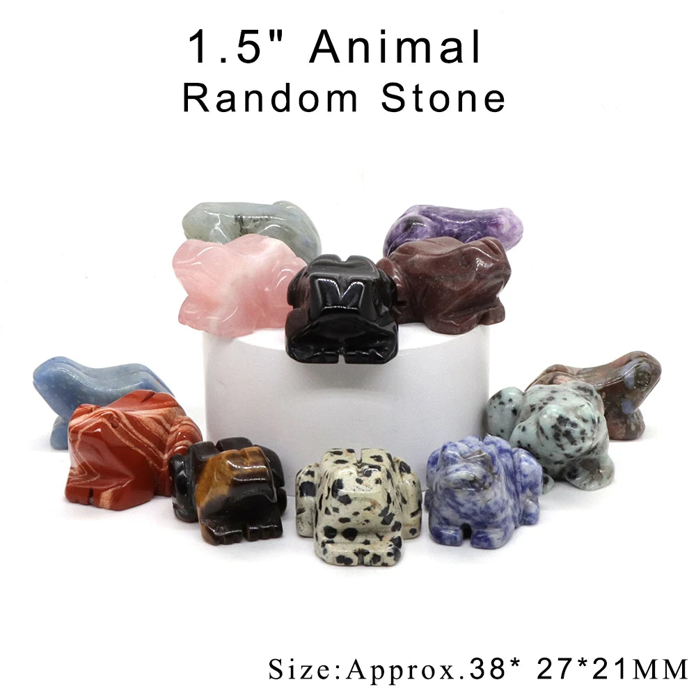 12pc/ Set Mix Natural Random Crystals and Stones Animals