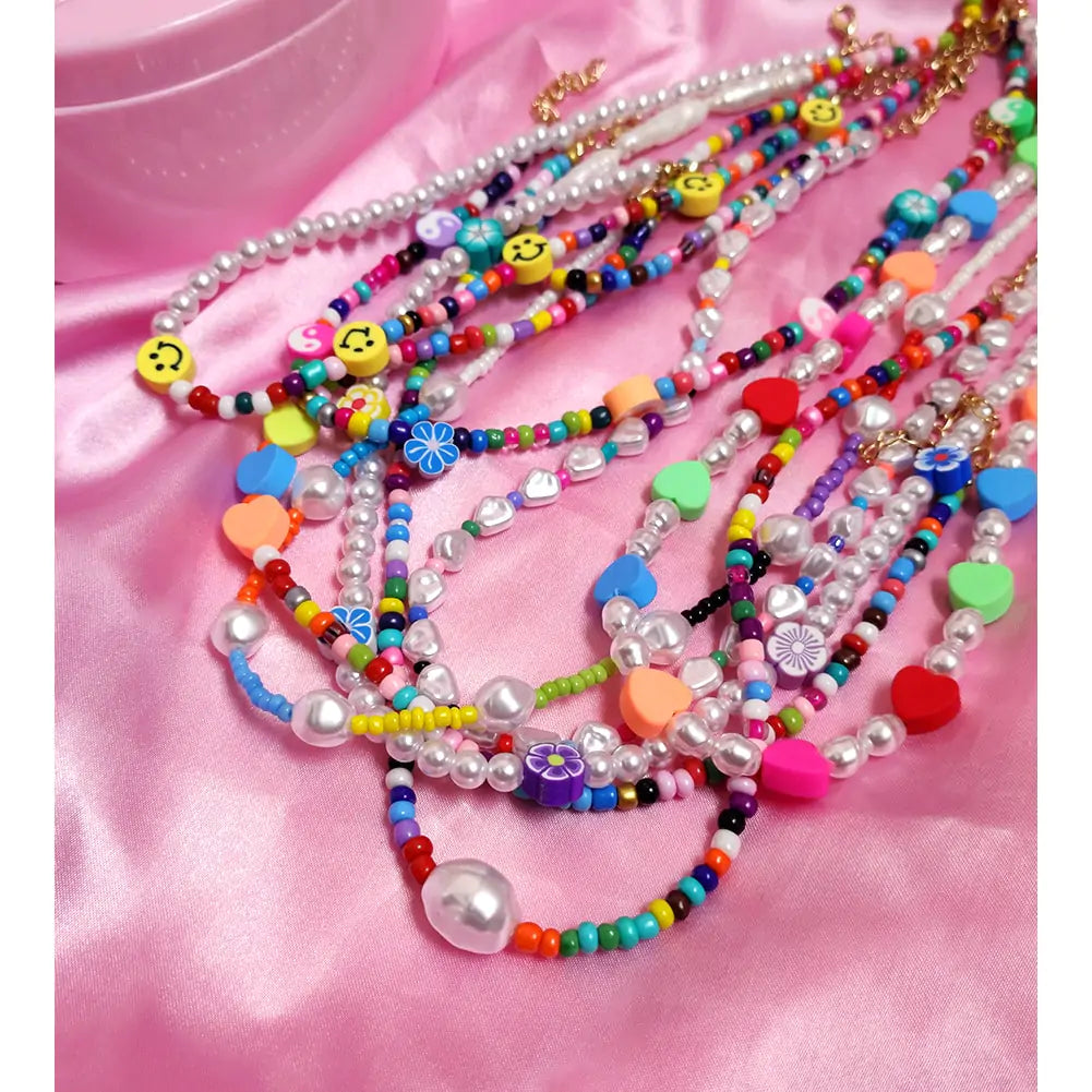 Acrylic Fruit Heart Beads Chain Necklaces