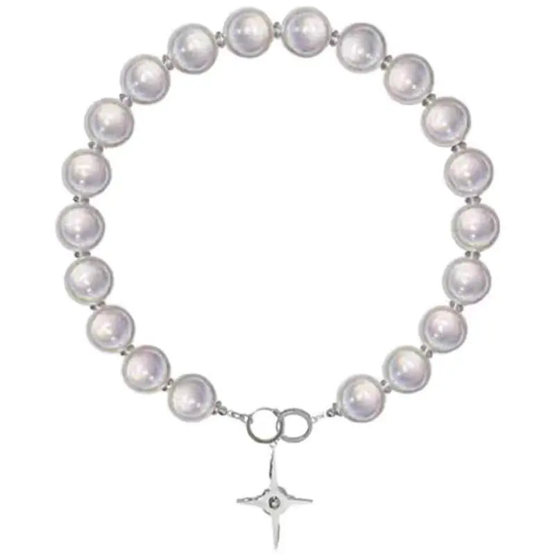 Luminous Beads Pearl Cross Necklace