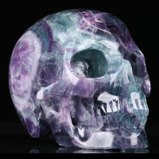 Mr Skull Wholesale Natural Gemstone Skulls 5.0 Inches Fluorite Skulls Healing Crystals for Feng Shui