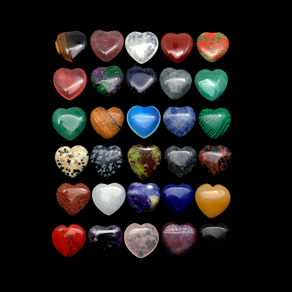 20*20*6mm Natural Love Heart-Shaped Stone Reiki Crystals Healing Stones Crystal Heart PictureStone