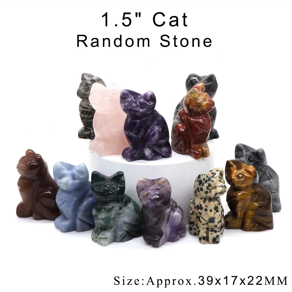 12pc/ Set Mix Natural Random Crystals and Stones Animals